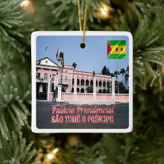 zST006 SAO TOMÈ het presidentieel paleis, Keramisch Ornament (Boom)