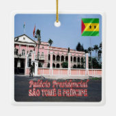 zST006 SAO TOMÈ het presidentieel paleis, Keramisch Ornament (Achterkant)
