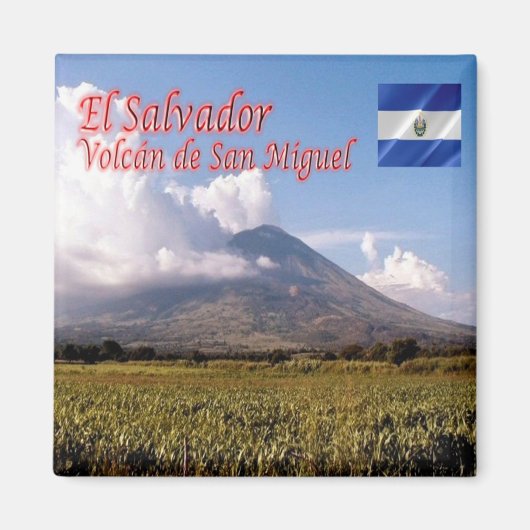 zSV008 EL SALVADOR, Volcano San Miguel, Fridge Magneet (Voorkant)