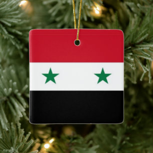 zSY001 Syrische Vlag Syrië, Keramisch Ornament