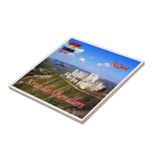 zSY009 uitzicht van KRAK DES CHEVALIERS, Syrië, Tegeltje