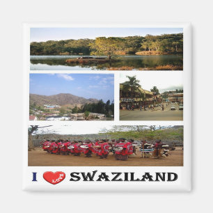 zSZ008 SWAZILAND I Love, Mosaic, Africa, Fridge Magneet