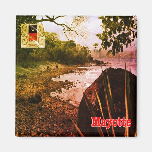 zT003 MAYOTTE, Beach, Afrika, Fridge Magneet (Voorkant)