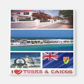 zTC003 TURKS en CAICOS Islands I Love, Fridge Magneet (Voorkant)