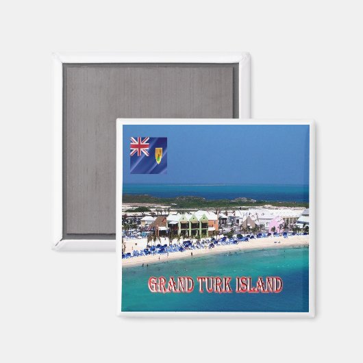 zTC005 GRAND TURK ISLAND, Turks en Caicos, Fridge Magneet (Voorkant / Achterkant)
