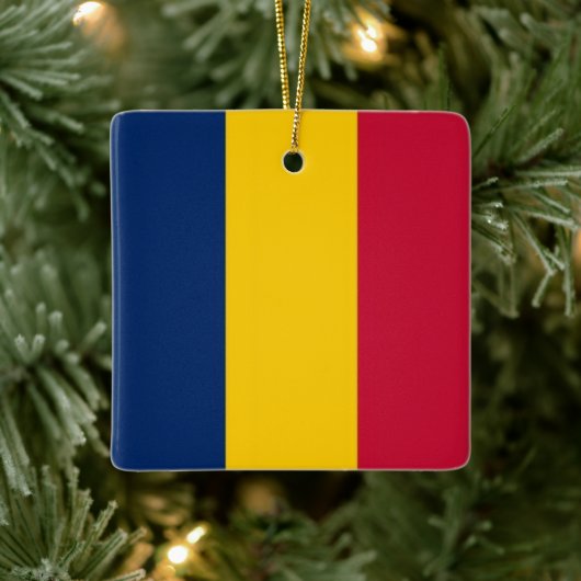 zTD001 TSJAAD, Vlag, Afrika, Keramisch Ornament (Boom)