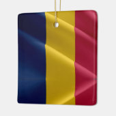 zTD002 CHAD, Waving Flag, Afrika, Keramisch Ornament (Links)