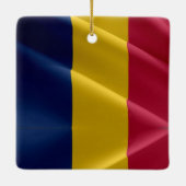 zTD002 CHAD, Waving Flag, Afrika, Keramisch Ornament (Achterkant)