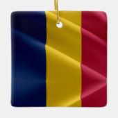 zTD002 CHAD, Waving Flag, Afrika, Keramisch Ornament (Voorkant)