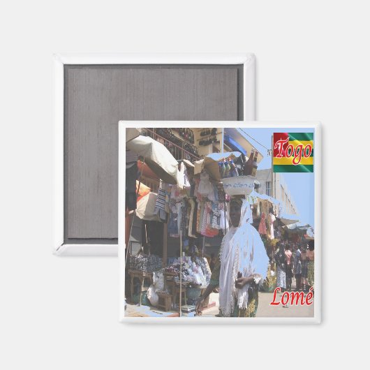 ZTG004 LOME' Togo, Afrika, Fridge Magneet (Voorkant / Achterkant)