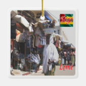 zTG004 LOME' Togo, Afrika, Keramisch Ornament (Achterkant)