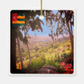ZTG007 TOGO, regio Kara, Afrika, Keramisch Ornament (Achterkant)