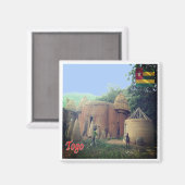 zTG008 TOGO, Taberma House, Afrika, Fridge Magneet (Voorkant / Achterkant)