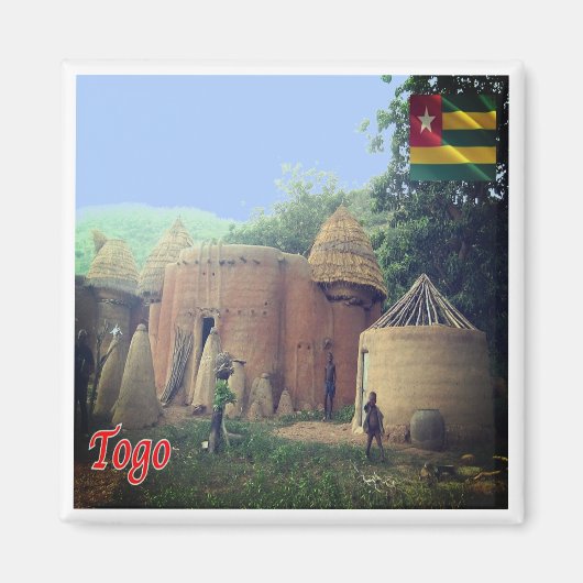 zTG008 TOGO, Taberma House, Afrika, Fridge Magneet (Voorkant)