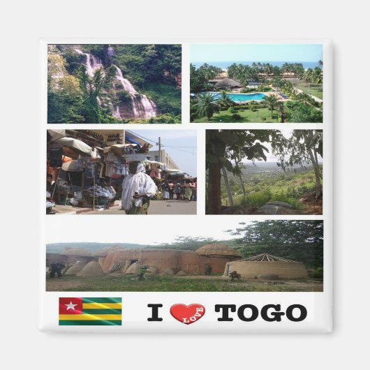 zTG009 TOGO I Love, Mosaic, Africa, Fridge Magneet (Voorkant)