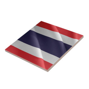 zTH002 zwaaiende VLAG Thailand, Tegeltje