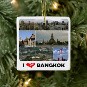 zTH005 ik hou van Bangkok, Thailand, Azië, Keramisch Ornament
