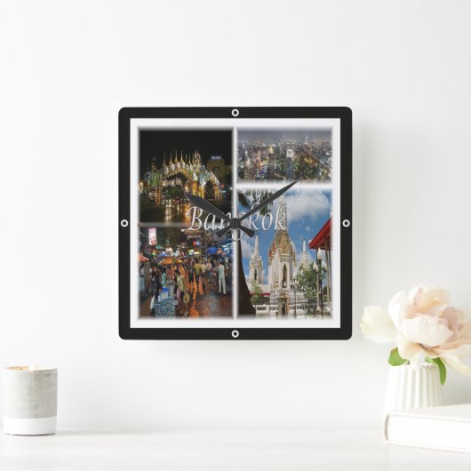 zTH008 mozaïek van BANGKOK, Thailand, Azië, Vierkante Klok (Huis)