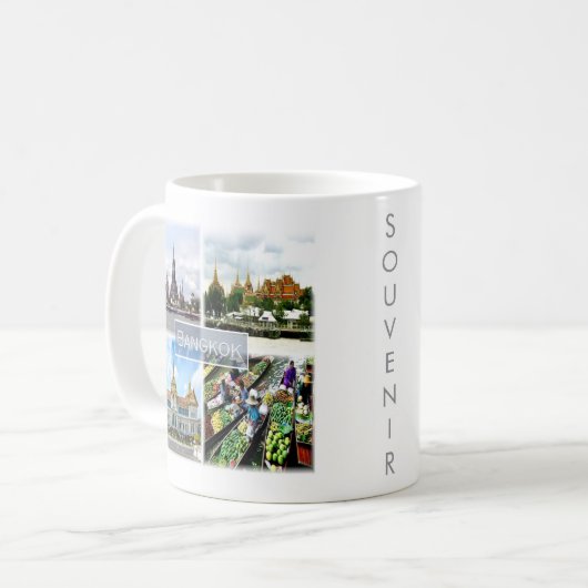 zTH009 collage of BANGKOK, Thailand, Azië, Koffiemok (Voorkant links)
