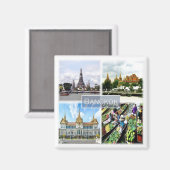 ZTH009 collage van BANGKOK, Thailand, Azië, Fridge Magneet (Voorkant / Achterkant)