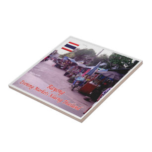 zTH013 RAYONG Evening Markets Klaeng, Thailand; Tegeltje