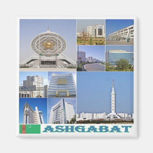 zTM003 collage van ASHGABAT, Turkmenistan, Fridge Magneet