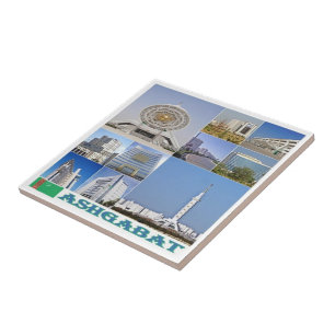 zTM003 collage van ASHGABAT, Turkmenistan, Tegeltje