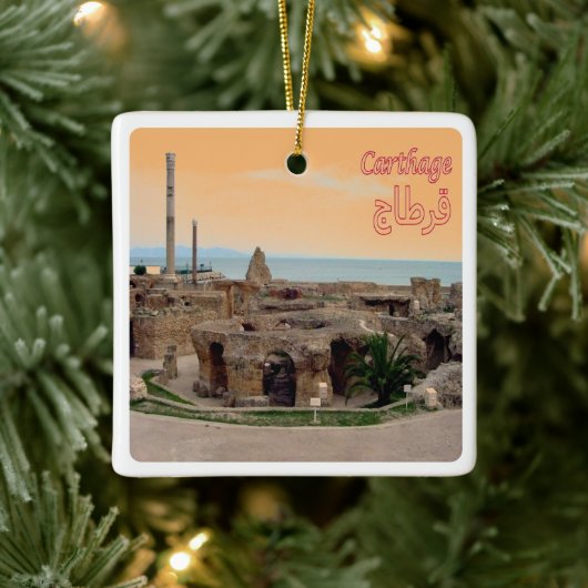 ZTN005 CARTHAGE, Tunesië, Afrika, Keramisch Ornament (Boom)