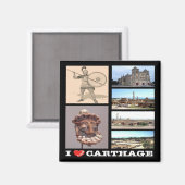 zTN016 CARTHAGE I Love, Mosaic, Tunesië, Fridge Magneet (Voorkant / Achterkant)