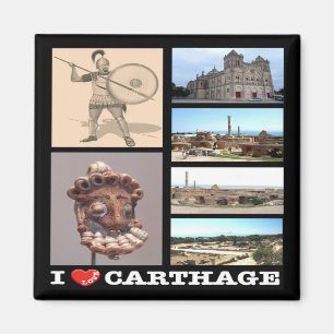 zTN016 CARTHAGE I Love, Mosaic, Tunesië, Fridge Magneet