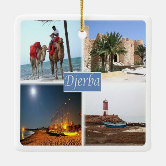 zTN017 DJERBA, Mosaic, Tunesië, Afrika, Keramisch Ornament (Achterkant)