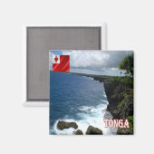 zTO007 TONGA, kustlijn, Oceanië, Fridge Magneet (Voorkant / Achterkant)