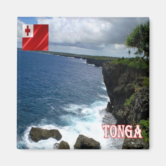 zTO007 TONGA, kustlijn, Oceanië, Fridge Magneet (Voorkant)