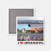 zTR011 ISTANBUL "I LIVE", Turkije, Europa, Fridge Magneet (Voorkant / Achterkant)