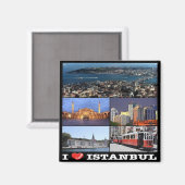 zTR012 ISTANBUL "I LIVE", Turkije, Europa, Fridge Magneet (Voorkant / Achterkant)