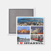 zTR013 ISTANBUL "I LIVE", Turkije, Europa, Fridge Magneet (Voorkant / Achterkant)