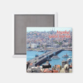 zTR016 ISTANBUL GALATA BRIDGE, Turkije, Fridge Magneet (Voorkant / Achterkant)