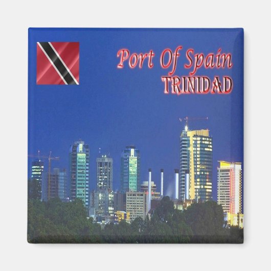 ZTT005 TRINIDAD, Skyline, Port of Spain, Fridge Magneet (Voorkant)