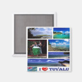 zTV003 TUVALU I LOVE, Mosaic, Oceania, Fridge Magneet (Voorkant / Achterkant)