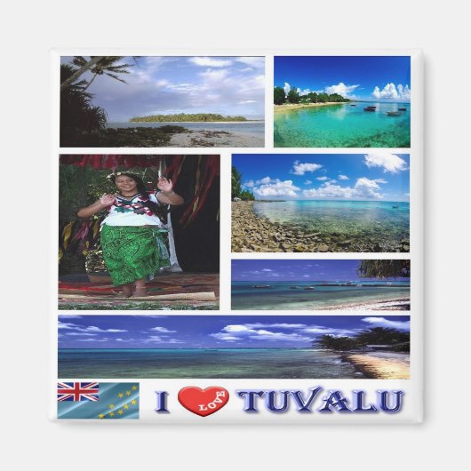 zTV003 TUVALU I LOVE, Mosaic, Oceania, Fridge Magneet (Voorkant)