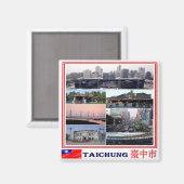 zTW007 TAICHUNG, Mosaic, Taiwan Formosa, Fridge Magneet (Voorkant / Achterkant)