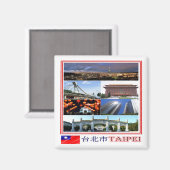 zTW009 TAIPEI, Mosaic, Taiwan Formosa, Fridge Magneet (Voorkant / Achterkant)