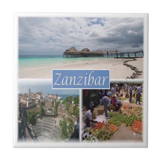 zTZ017 ZANZIBAR, Mozaïek, Tanzania, Afrika, Tegeltje (Voorkant)