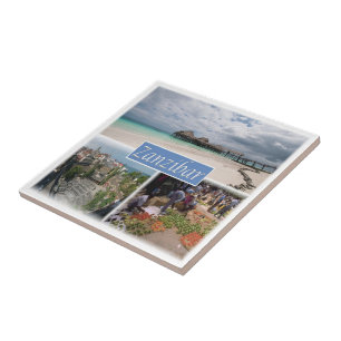 zTZ017 ZANZIBAR, Mozaïek, Tanzania, Afrika, Tegeltje