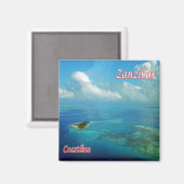 zTZ018 ZANZIBAR,Kustlijn,Tanzania, Afrika, Fridge Magneet (Voorkant / Achterkant)