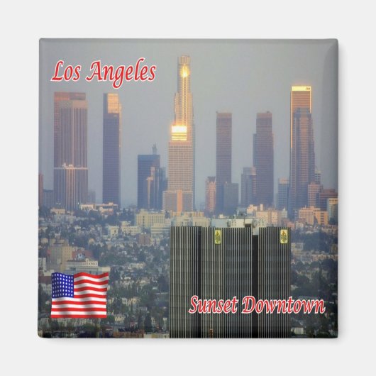 zU166 LOS ANGELES, Sunset, Downtown, Fridge Magneet (Voorkant)