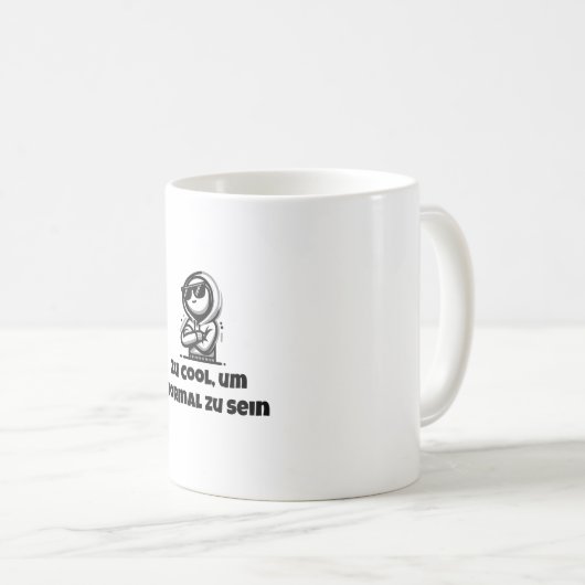 Zu cool, um normal zu sein koffiemok (Voorkant rechts)