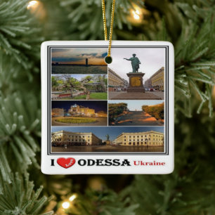 zUA003 ODESSA I LOVE, Oekraïne, Europa, Keramisch Ornament