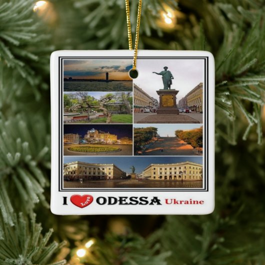 zUA003 ODESSA I LOVE, Oekraïne, Europa, Keramisch Ornament (Boom)