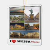 zUA003 ODESSA I LOVE, Oekraïne, Europa, Keramisch Ornament (Links)